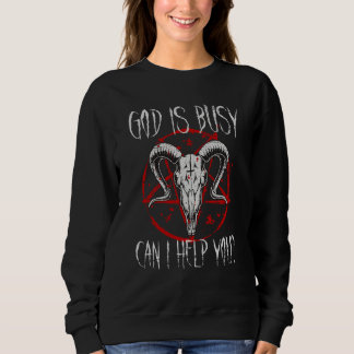 Camiseta Satanist Baphomet 666 Satanism God Is Busy Can I H
