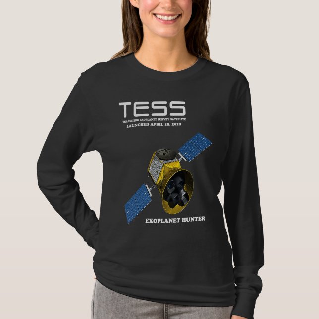 Camiseta Satélite de Pesquisa de Exoplanetas em Trânsito TE (Frente)