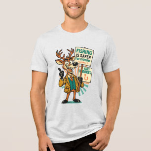 Camiseta Sátira de Veado Goofy – Propaganda “A Pesca É Mais