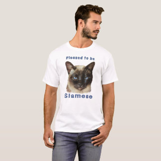 Camiseta "Satisfeito para ser" gato Siamese colorido bonito