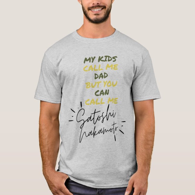 Camiseta Satoshi Nakamoto também conhecido por CryptoPai (Frente)