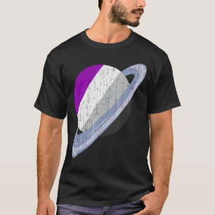Camiseta Saturn Asexuality Flag Lgbt Ace Pride Mont Equali