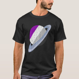 Camiseta Saturn Asexuality Flag Lgbt Ace Pride Mont Equali