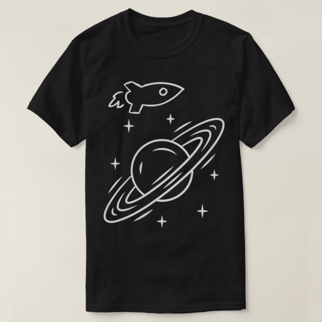 Camiseta Saturn Hula Hoop Orbit Outer Rings Graphic Space G (Frente do Design)