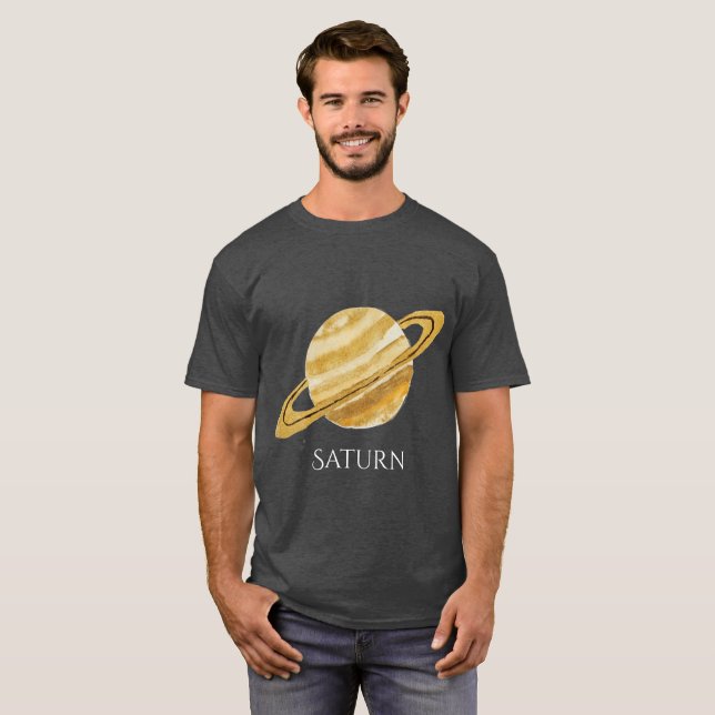 Camiseta Saturn Planet Watercolor T (Frente Completa)
