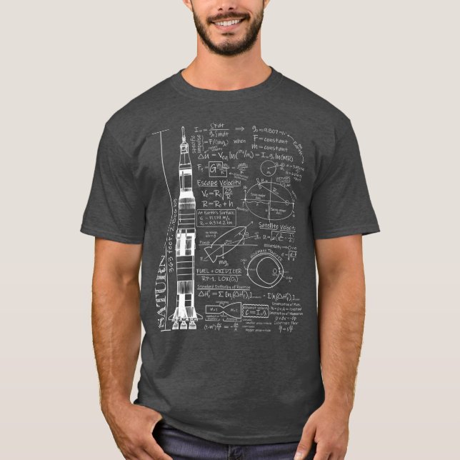 Camiseta Saturn V Saturn 5 Rocket Science Equations (Frente)