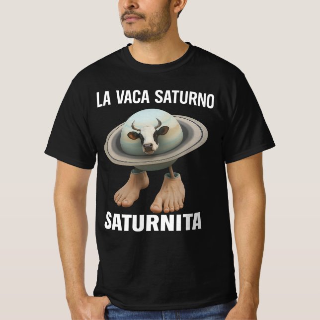 Camiseta Saturnita La Vaca Saturno Italian Brainrot Birthda (Frente)