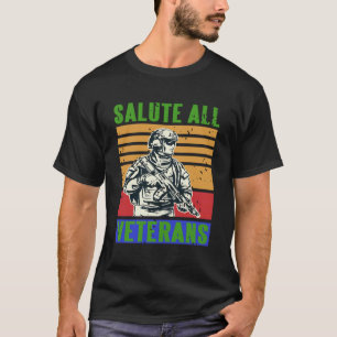 Camiseta Saudação a Todos os Veteranos Heróis do Serviço Mi