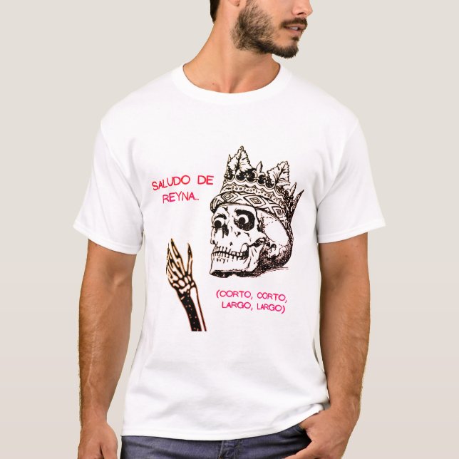 CAMISETA SAUDAÇÃO DE RAINHA LONGO LONGO, CURTO, CURTO, (Frente)