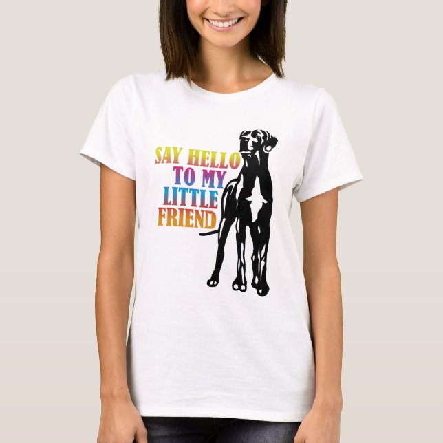 Camiseta Saudação Engraçada do Great Dane (Frente)