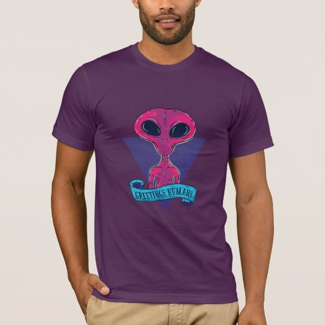 Camiseta Saudações Alienígena Humans (Frente)
