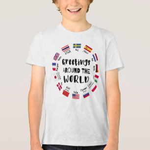 Camiseta Saudações ao redor do mundo, Olá em todos os idiom
