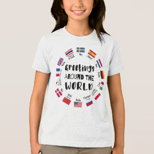 Camiseta Saudações ao redor do mundo, Olá em todos os idiom