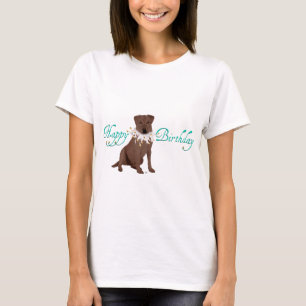 Camiseta Saudações de Aniversário do Labrador Retriever