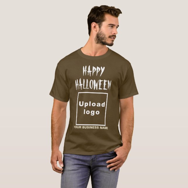 Camiseta Saudações de Dia das Bruxas Marrom (Frente Completa)