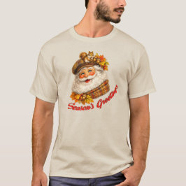 Camiseta Saudações de Fim de Ano - Papai Noel de Outono