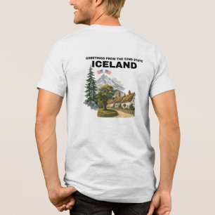 Camiseta Saudações do 52º Estado Islândia Mapa Divertido Me