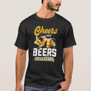 Camiseta Saudações E Cervejas Para 55 Anos Aniversário