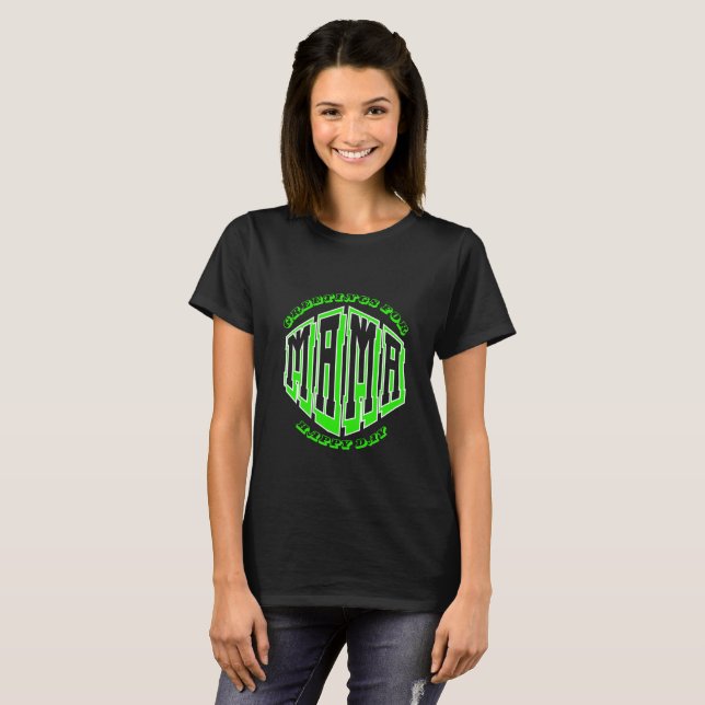 Camiseta saudações para a design de dia feliz da mamãe (Frente Completa)