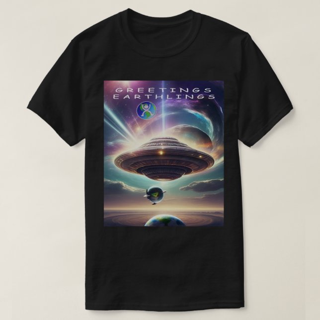 Camiseta SAUDAÇÕES TERRESTRES (Frente do Design)