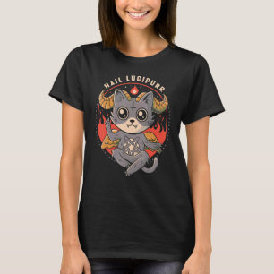 Camiseta Saúdam Lucipurr - Gatinho Demoníaco Fofinho Baphom