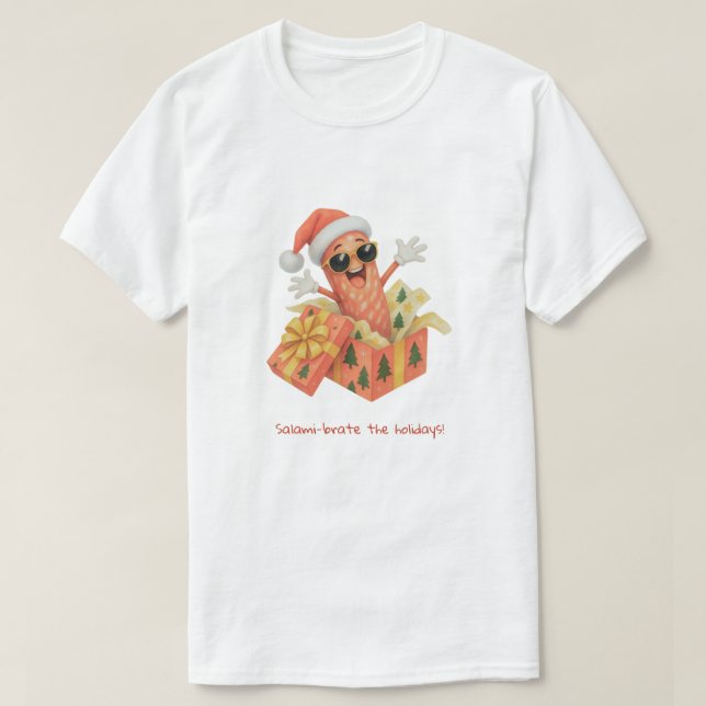 Camiseta saúdam o Natal com salame! (Frente do Design)