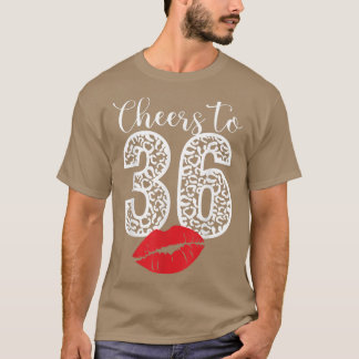 Camiseta Saúde a 36 anos Lábios Feliz Aniversário Bor Leopa