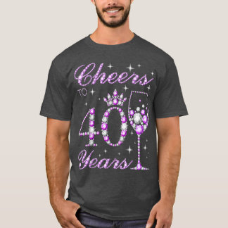 Camiseta Saúde a 40 anos mulheres roxas Roxo 40º Nascimento