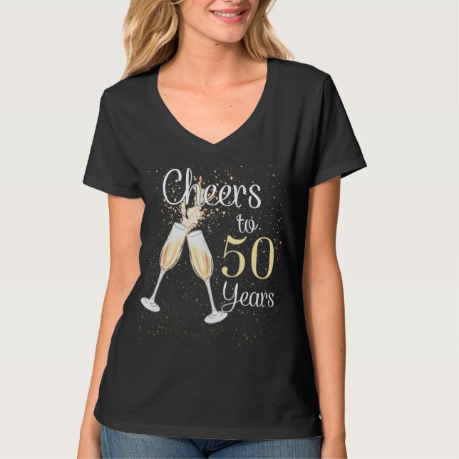 Camiseta Saúde A 50 Anos 50ª Festa de aniversário Mulheres  (Frente)