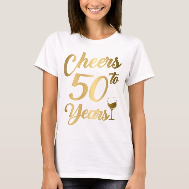 Camiseta Saúde A 50 Anos 50ª Festa de aniversário Mulheres  (Frente)