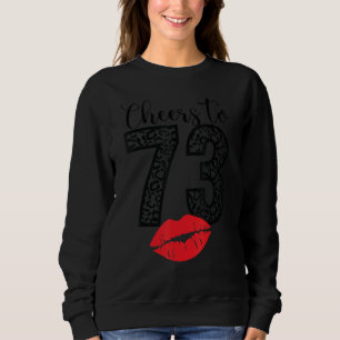 Camiseta Saúde A 73 Anos Lábios Feliz Aniversário Bor Leopa