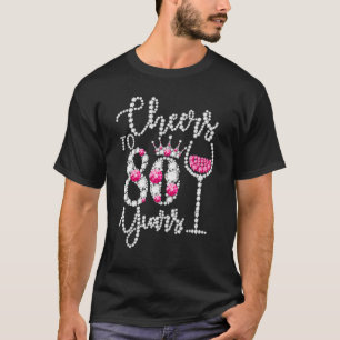 Camiseta Saúde Ao 80 De Aniversário De 80 Anos Rainha Bebid
