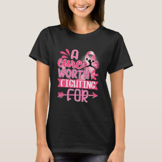 Camiseta Saúde Câncer da Mama Fita Rosa Fita Cheerhead 
