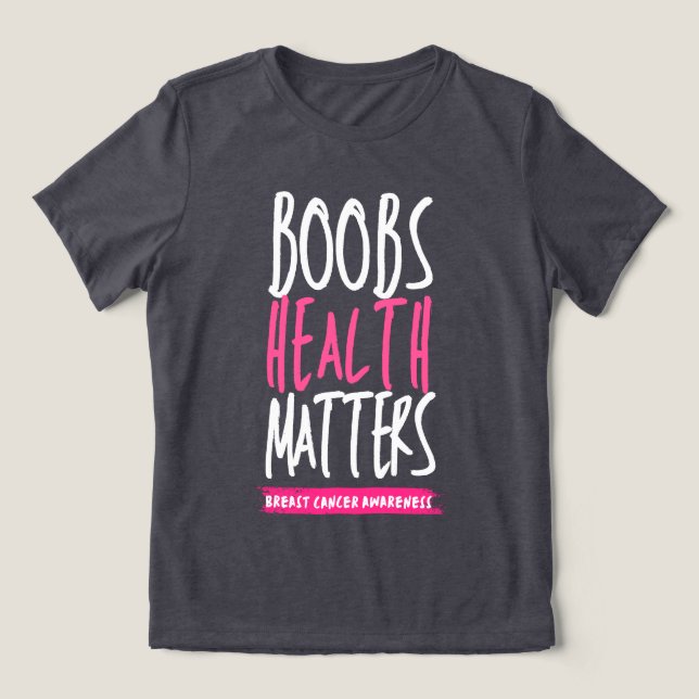 Camiseta Saúde da Mama é Importante Conscientização do Cânc (Design frontal)