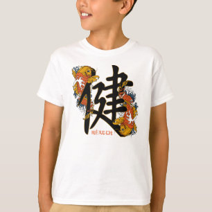 Camiseta Saúde dos peixes de Koi do Kanji