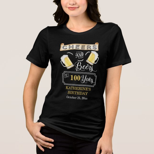 Camiseta Saúde e Cerveja a 100 anos de Festa de aniversário (Frente)