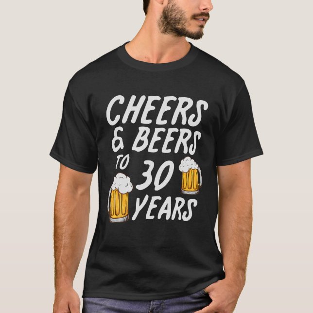 Camiseta Saúde E Cerveja A 30 Anos - aniversário de 30 anos (Frente)