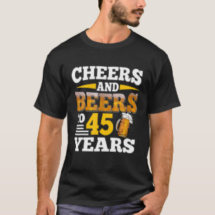 Camiseta Saúde E Cerveja A 45 Anos Engraçado 45º Aniversári