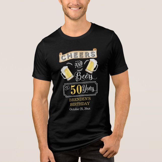 Camiseta Saúde e Cerveja a 50 anos de Festa de aniversário (Frente)