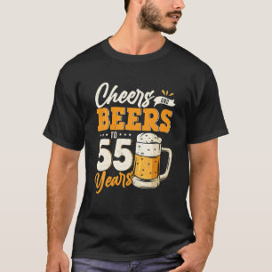 Camiseta Saúde E Cerveja A 55 Anos Engraçado 55 Anos Aniver