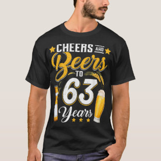 Camiseta Saúde E Cerveja A 63 Anos Engraçado 63º Aniversári