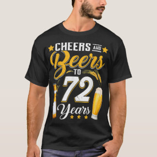 Camiseta Saúde E Cerveja A 72 Anos Engraçada 72º Aniversári