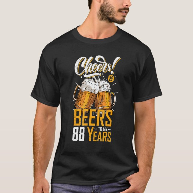 Camiseta Saúde E Cerveja A 88 Anos 88ª Festa de aniversário (Frente)