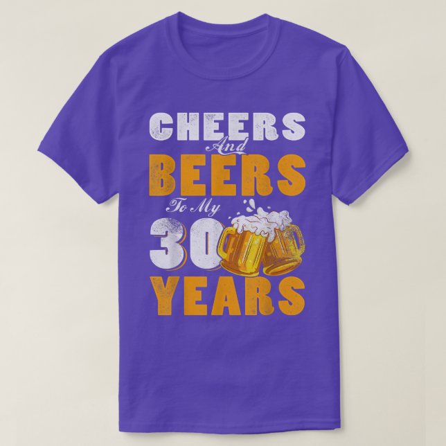 Camiseta Saúde E Cerveja À Minha aniversário de 30 anos De  (Frente do Design)