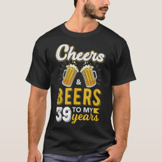 Camiseta Saúde e Cerveja aos 39 anos de aniversário