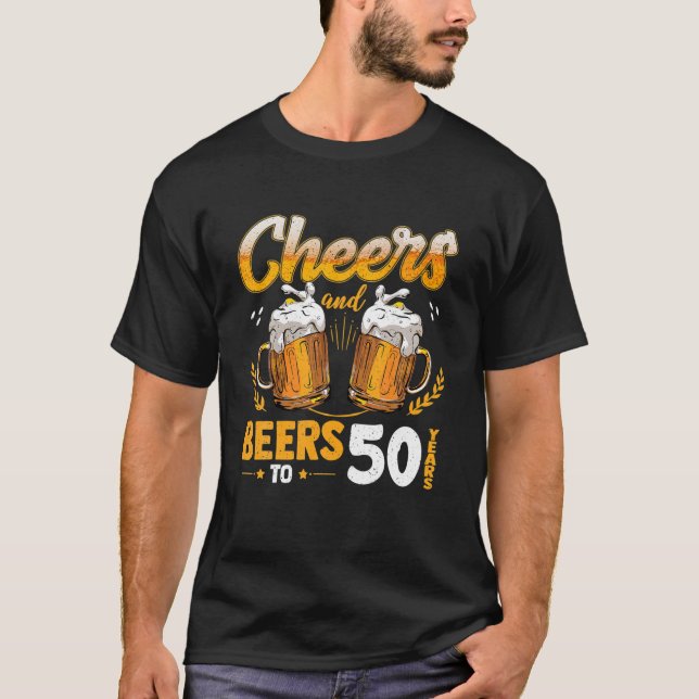 Camiseta Saúde E Cerveja Aos 50 Anos De Aniversário De Beer (Frente)