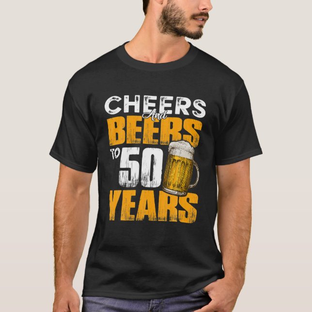 Camiseta Saúde E Cerveja Aos 50 Anos De Aniversário Engraça (Frente)