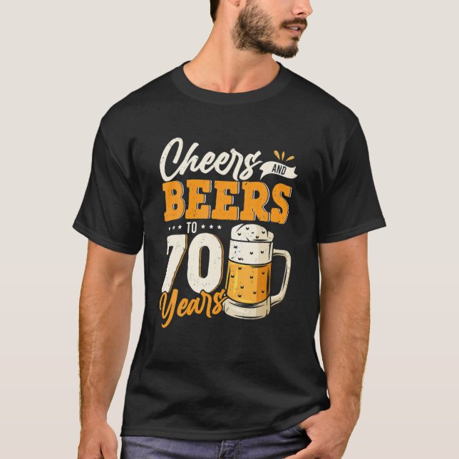 Camiseta Saúde E Cerveja Aos 70 Anos De 70 (Frente)