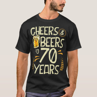 Camiseta Saúde E Cerveja Aos 70 Anos De 70 Aniversário Dri