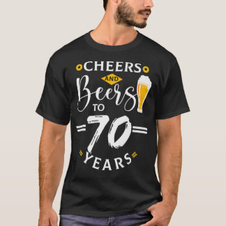 Camiseta Saúde E Cerveja Aos 70 Anos De Aniversário De 70 E